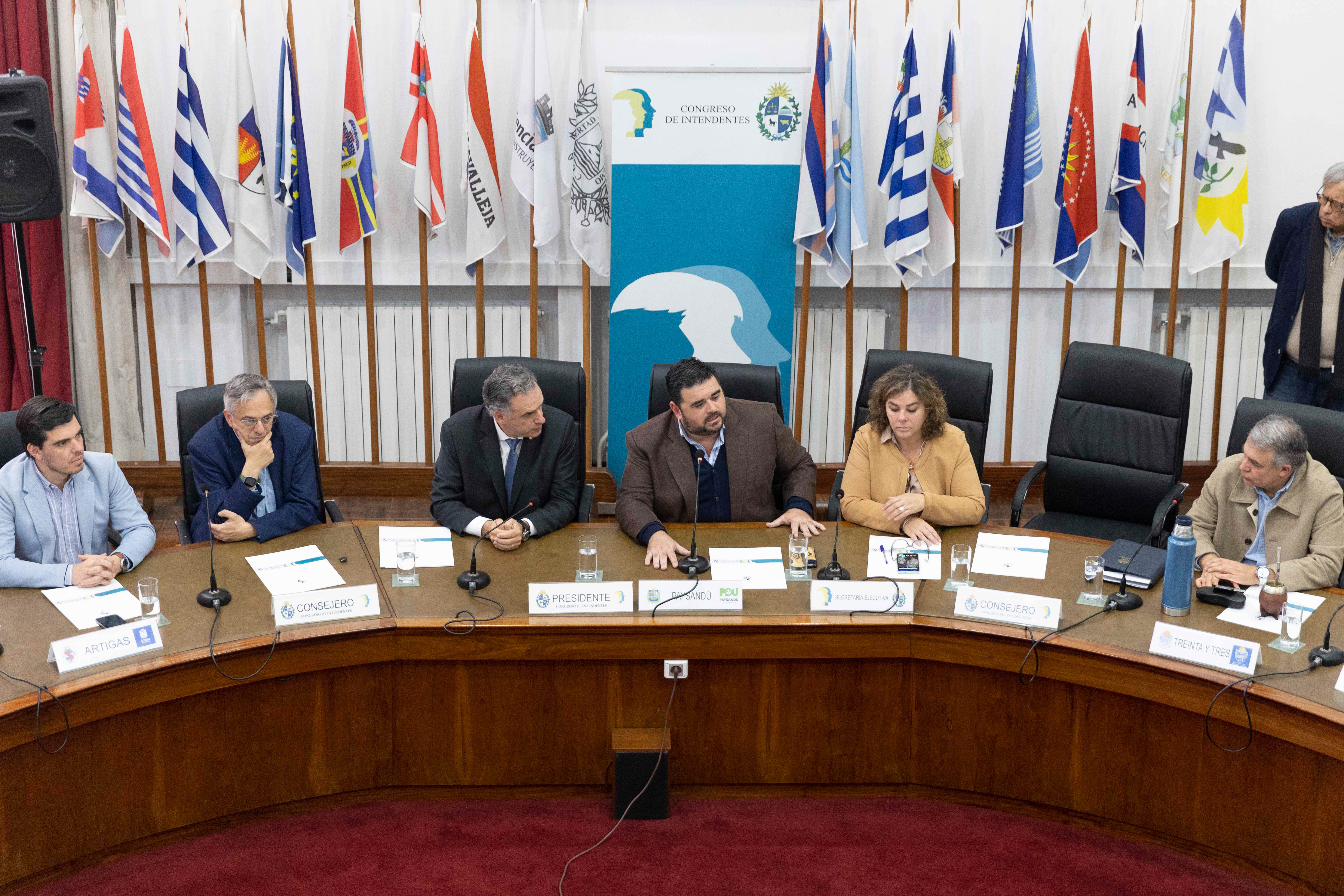 Congreso de Intendentes extraordinario con la presencia de Orsi y Arim. Créditos Presidencia